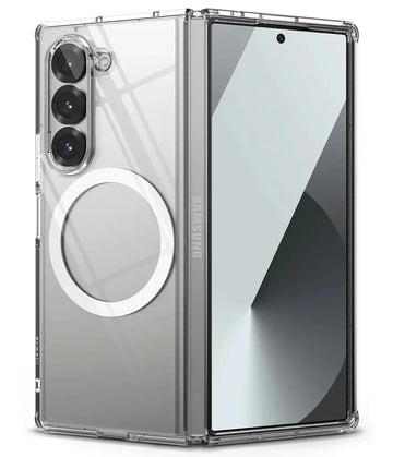 Spigen Ultra Hybrid One Tap Metal Ring MagFit Back Cover Case Compatible with Galaxy Z Fold 5 (TPU + Poly Carbonate | White) - mCasez