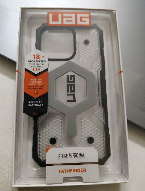 Urban Armor Gear UAG iPhone 15 Case, Pathfinder Mag-Safe Compatible, Slim Fit Rugged Protective Case/Cover Designed for iPhone 15 (6.1-Inch) (2023) (Military Drop Tested) - Ice - mCasez