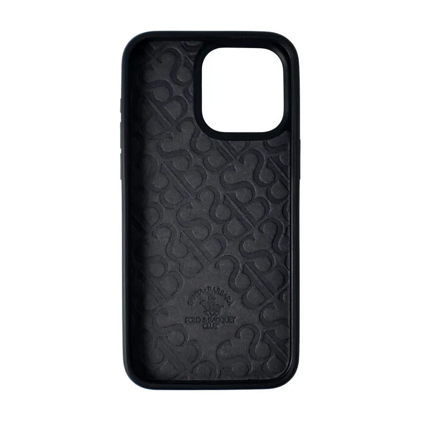 Santa Barbara Boris Series(Horse) Geniune Leather Case Cover for (iPhone 16 Pro Horse 3)- Black - mCasez