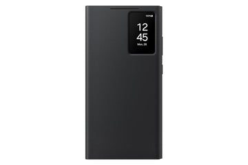 Samsung Galaxy S23 S-View/Smart View Wallet Flip Case - Protective Leather Cover with Smart Screen Display, Tap Control, Slim Design, and Built-in Card Holder Pocket (Black) - mCasez