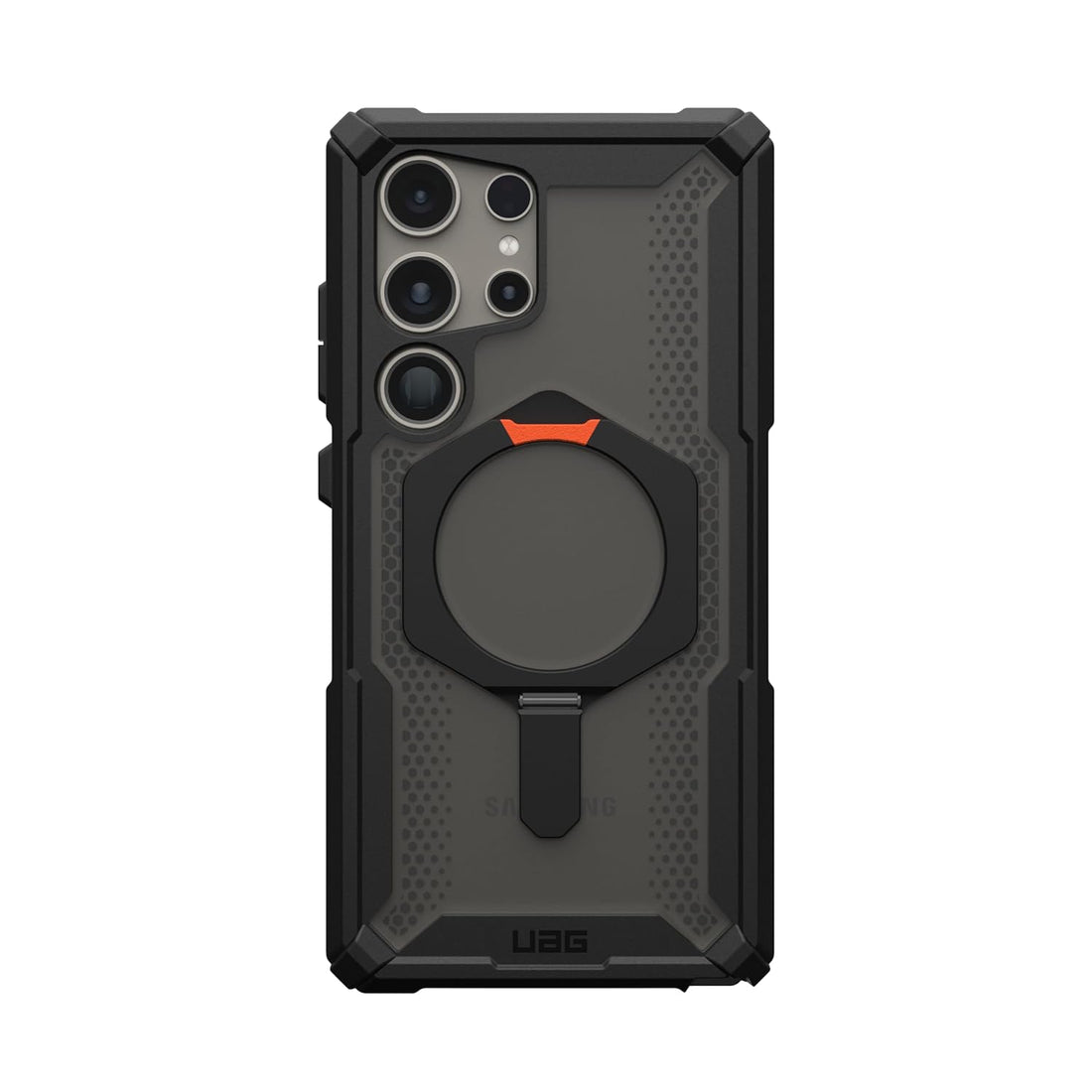 Urban Armor Gear UAG Galaxy S23 Ultra Case, Plasma XTE Rugged Featherlight Shockproof Protective Case/Cover Designed for Galaxy S23 Ultra (6.8-inch) 2024, Magnetic Charging Compatible -Black/Orange - mCasez
