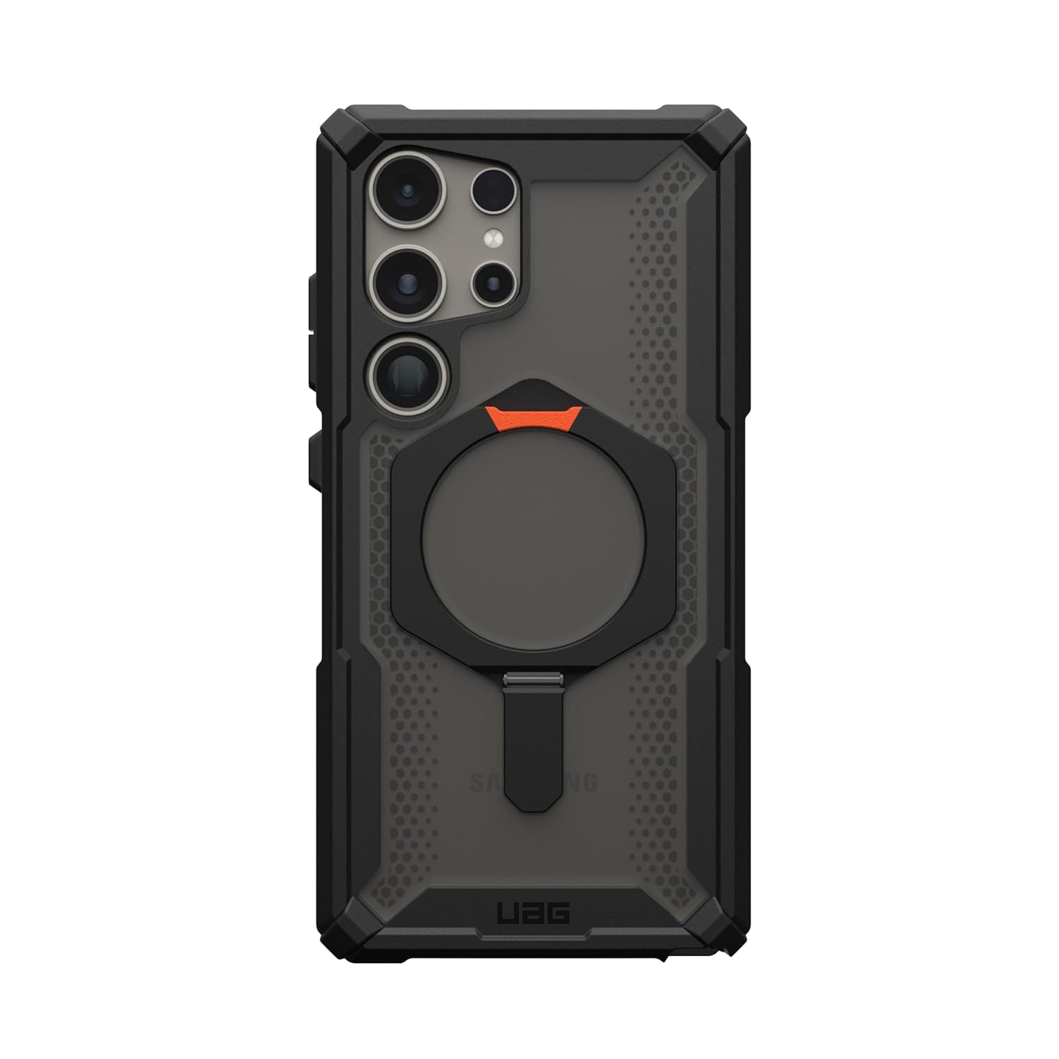 Urban Armor Gear UAG Galaxy S24 Ultra Case, Plasma XTE Rugged Featherlight Shockproof Protective Case/Cover Designed for Galaxy S24 Ultra (6.8-inch) 2024, Magnetic Charging Compatible -Black/Orange - mCasez
