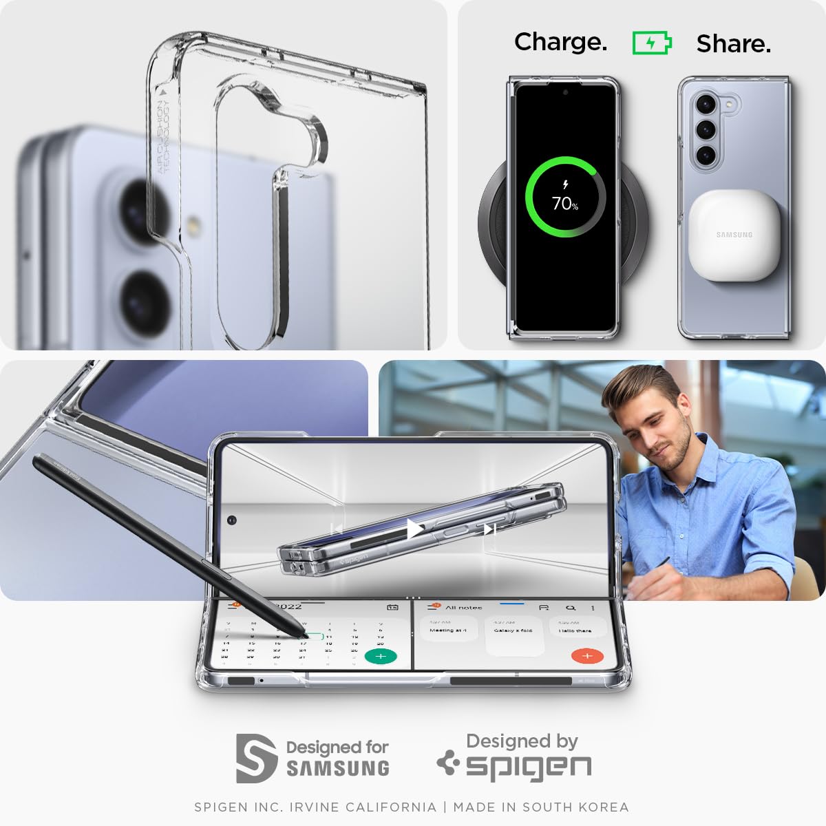 Spigen Thin Fit Pro Back Cover Case Compatible with Galaxy Z Fold 6 (TPU + Poly Carbonate | Crystal Clear) - mCasez