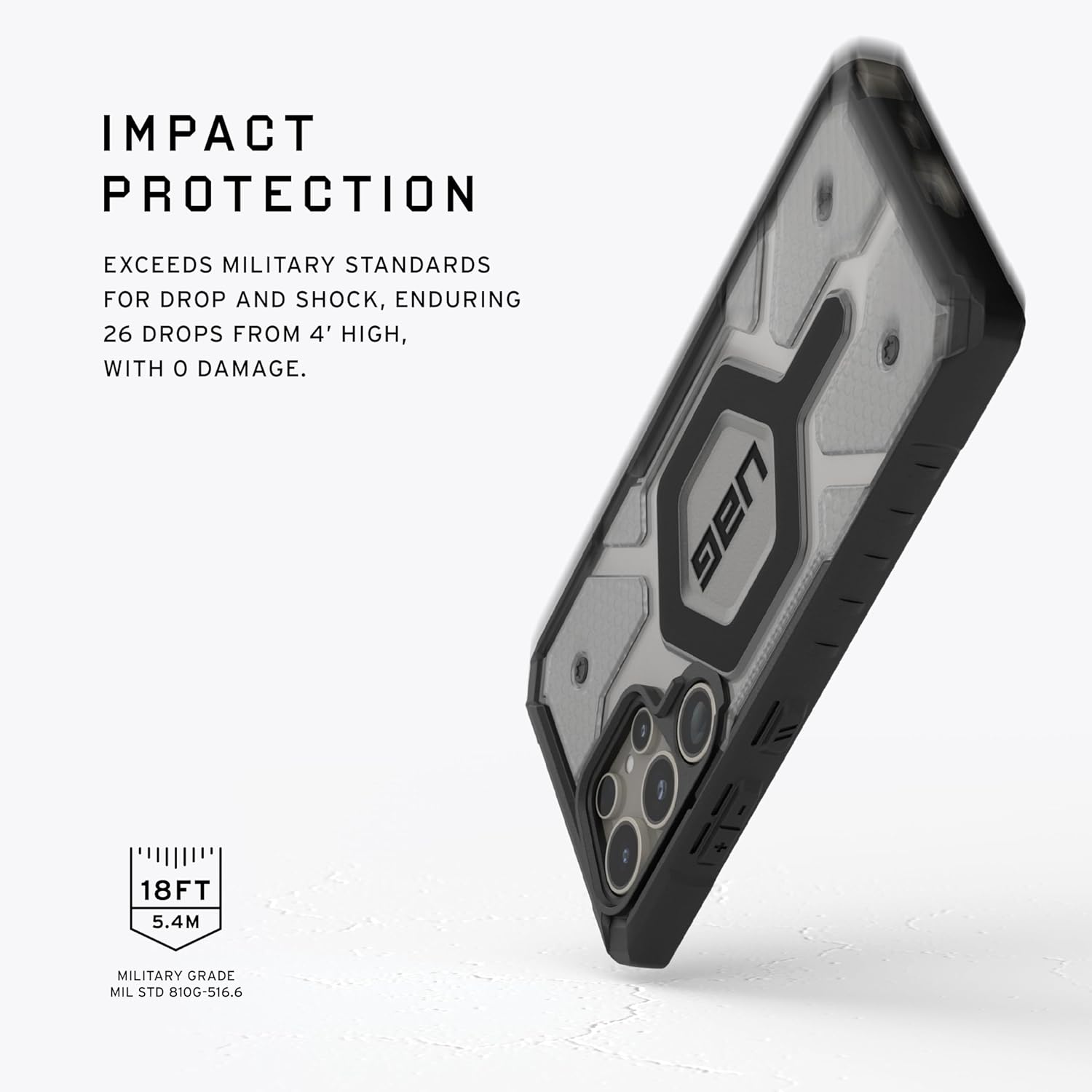 Urban Armor Gear UAG Galaxy S24 Ultra Case, Plasma Clear Rugged Featherlight Shockproof Protective Case/Cover Designed for Galaxy S24 Ultra 5G (6.8-inch) 2024, Magnetic Charging Compatible - Ice - mCasez
