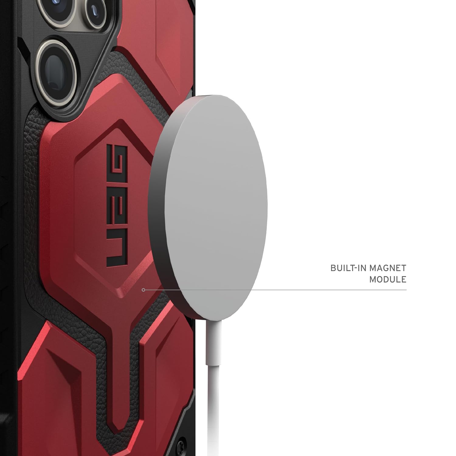 Urban Armor Gear Thermoplastic Polyurethane Monarch Pro Rugged Heavy Duty Shockproof Protective Case/Cover Designed For Galaxy S24 Ultra 5G (6.8-Inch) UAG Case 2023,Magnetic Charging Compatible - Red - mCasez