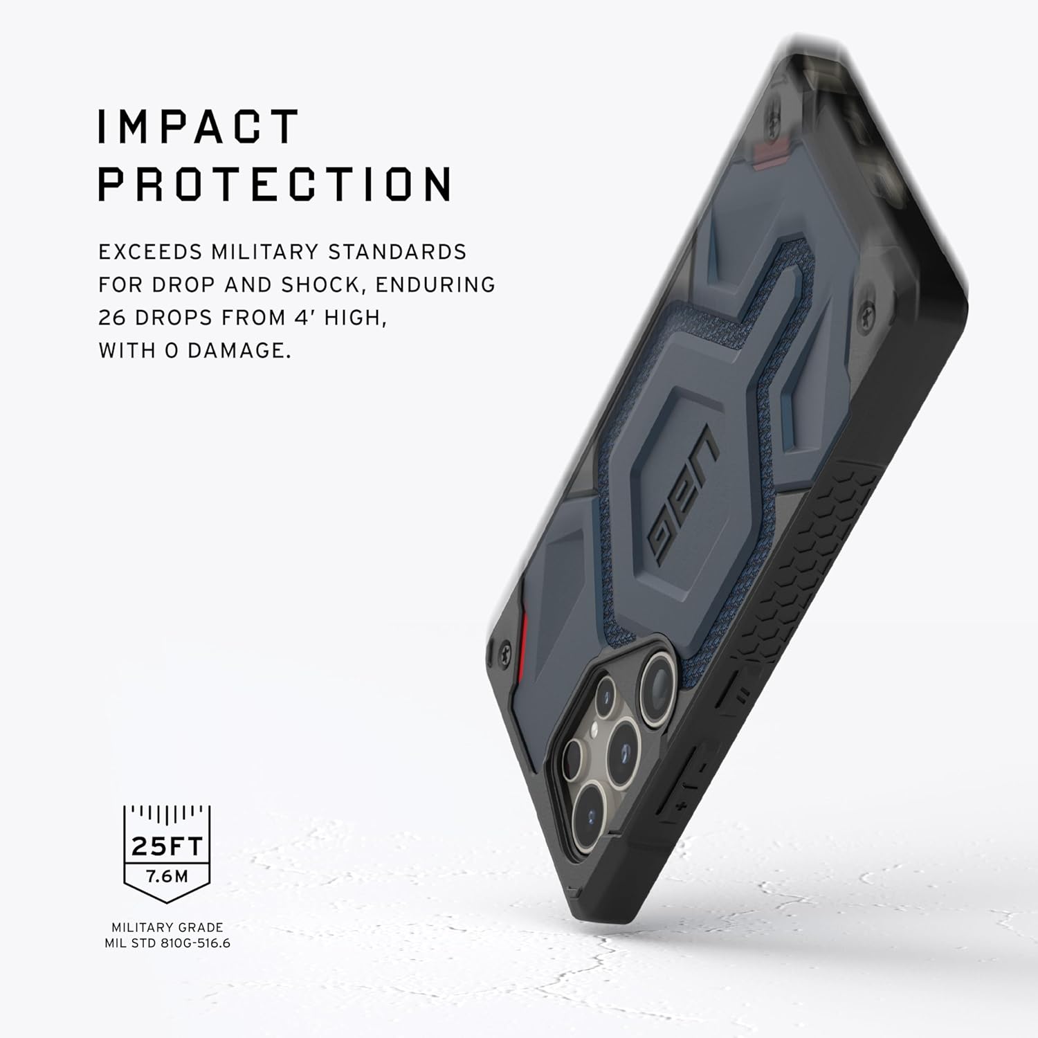 Urban Armor Gear Thermoplastic Polyurethane Monarch Pro Rugged Heavy Duty Shockproof Protective Case/Cover Designed For Galaxy S25 Ultra 5G (6.8-Inch) UAG Case 2023,Magnetic Charging Compatible - Blue - mCasez