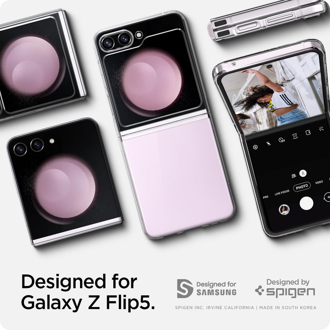 Spigen Air Skin Back Cover Case Compatible with Galaxy Z Flip 5 (Poly Carbonate | Crystal Clear) - mCasez
