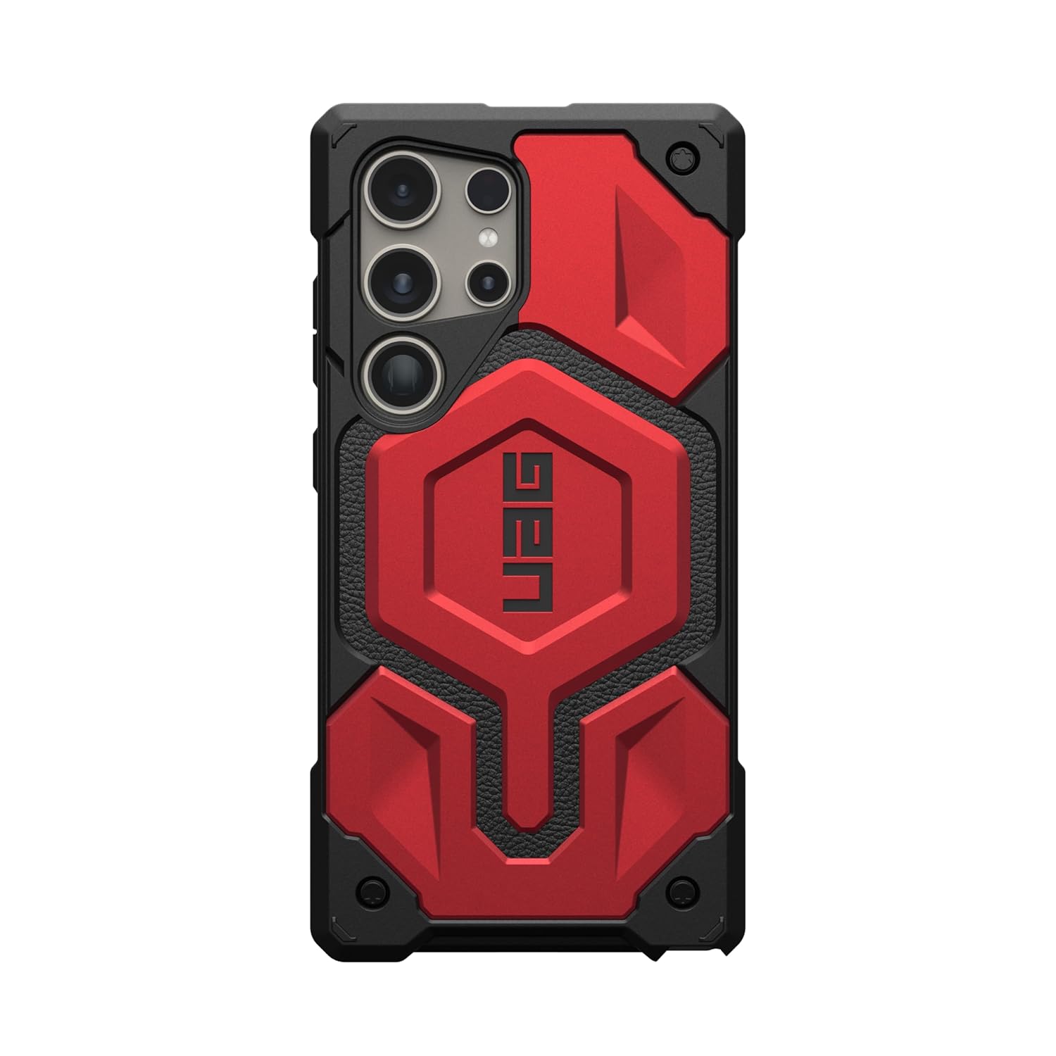 Urban Armor Gear Thermoplastic Polyurethane Monarch Pro Rugged Heavy Duty Shockproof Protective Case/Cover Designed For Galaxy S24 Ultra 5G (6.8-Inch) UAG Case 2023,Magnetic Charging Compatible - Red - mCasez