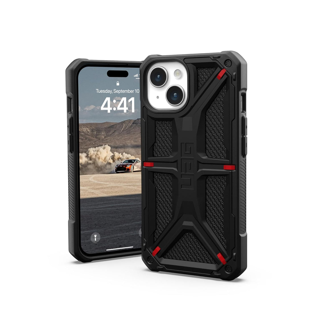 iPhone 13 Armor Cover | Original Urban Armor Kevlar Slim Fit Rugged Protective Case/Cover Designed For Apple iPhone 13 UAG Kevlar Black - mCasez