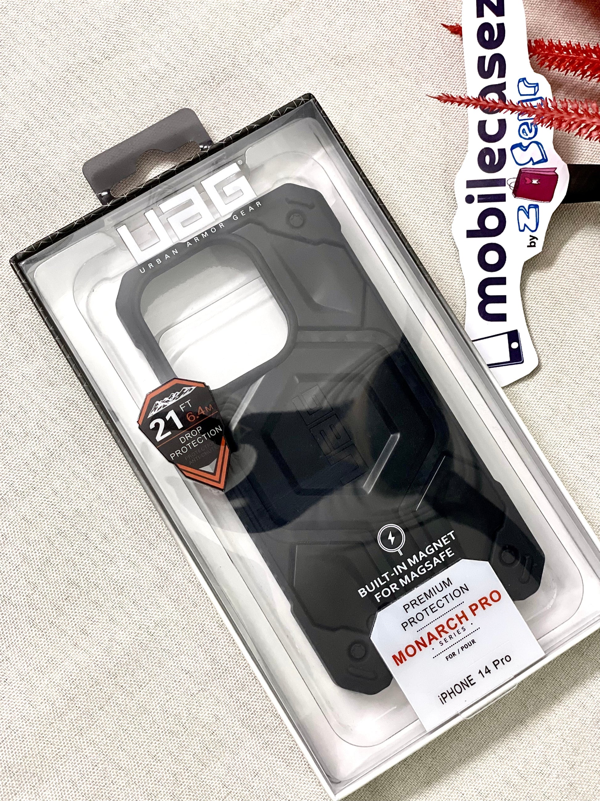 iPhone 14 Pro Max Armor Cover | Urban Armor iPhone 14 Pro Max Case, UAG Monarch Pro Mag-Safe Compatible, Slim Fit Rugged Protective Case/Cover Designed for iPhone 14 Pro Max Black - mCasez