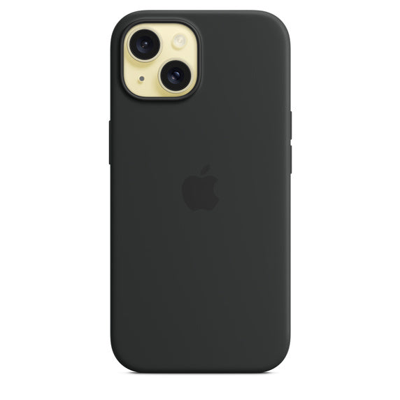iPhone 15 Silicone Cover with Mag-Safe Apple Original Silicone Case with Mag-Safe For Apple iPhone 15 with Mag-Safe Black - mCasez