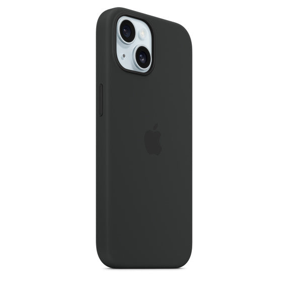 iPhone 15 Silicone Cover with Mag-Safe Apple Original Silicone Case with Mag-Safe For Apple iPhone 15 with Mag-Safe Black - mCasez