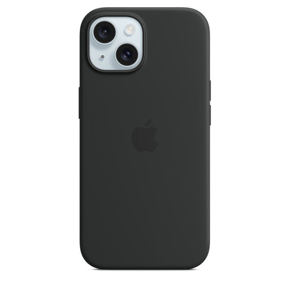 iPhone 15 Silicone Cover with Mag-Safe Apple Original Silicone Case with Mag-Safe For Apple iPhone 15 with Mag-Safe Black - mCasez