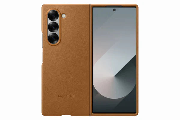 Samsung Galaxy Z Fold 5 Leather Phone Case, Snug Fit, Soft Inside, Protective Cover, Brown - mCasez